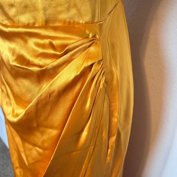 Reformation Marguerite Cantaloupe 100% Silk Dress Size 8 - Picture 8 of 13